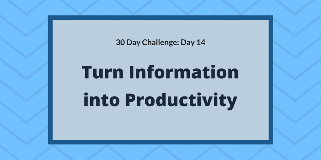 Turn information into productivity