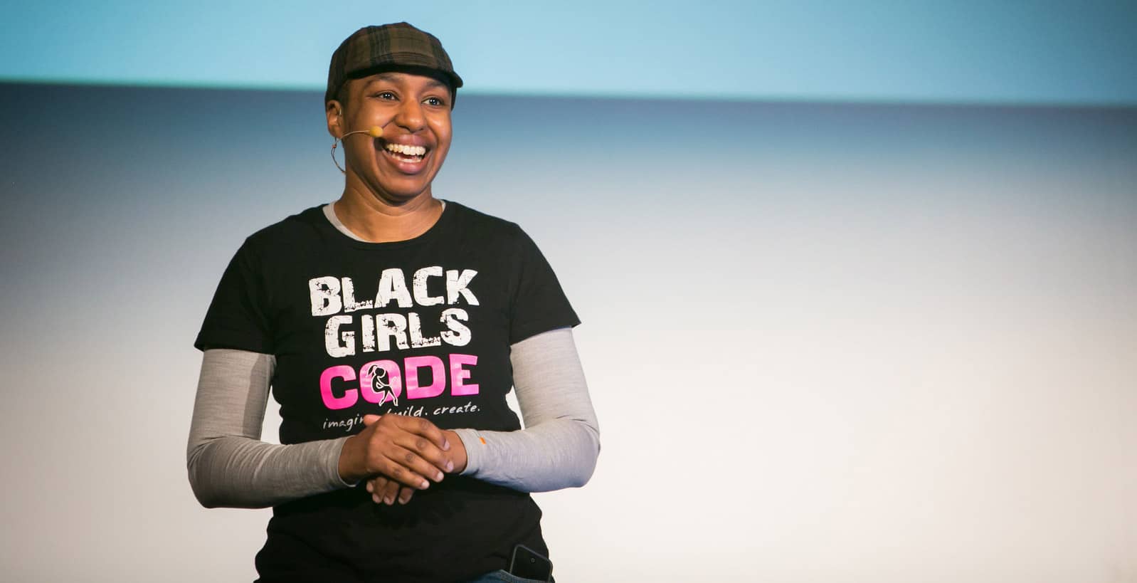 Kronda Adair speaking at the first Lesbians Who Tech conference in 2014